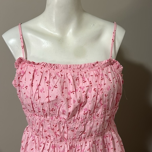 Free People Gabby Mini Dress Pink Floral Print A Line Pockets Sz M NEW - Picture 5 of 15